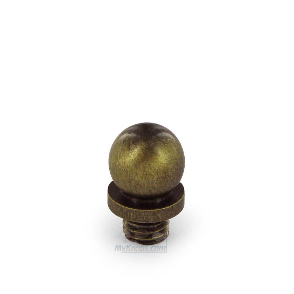 Solid Brass Ball Tip Door Hinge Finial (Sold Individually) in Antique Brass
