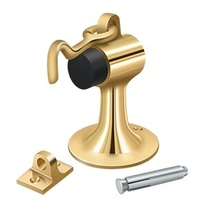 Solid Brass Cement Floor Mount Bumper with Holder in PVD Brass