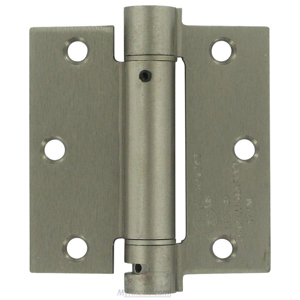 3 1/2" x 3 1/2" Standard Square Spring Door Hinge (Sold Individually) in Brushed Nickel