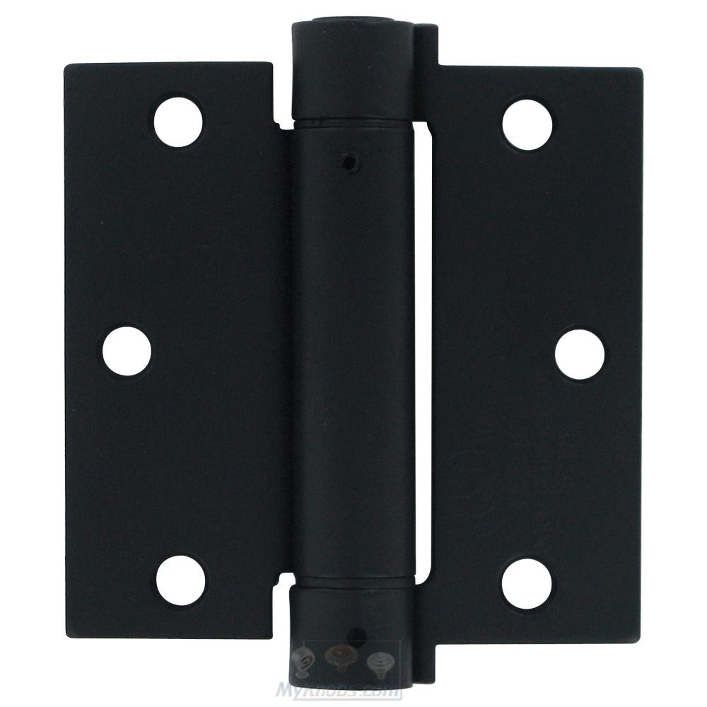 3 1/2" x 3 1/2" Standard Square Spring Door Hinge (Sold Individually) in Paint Black