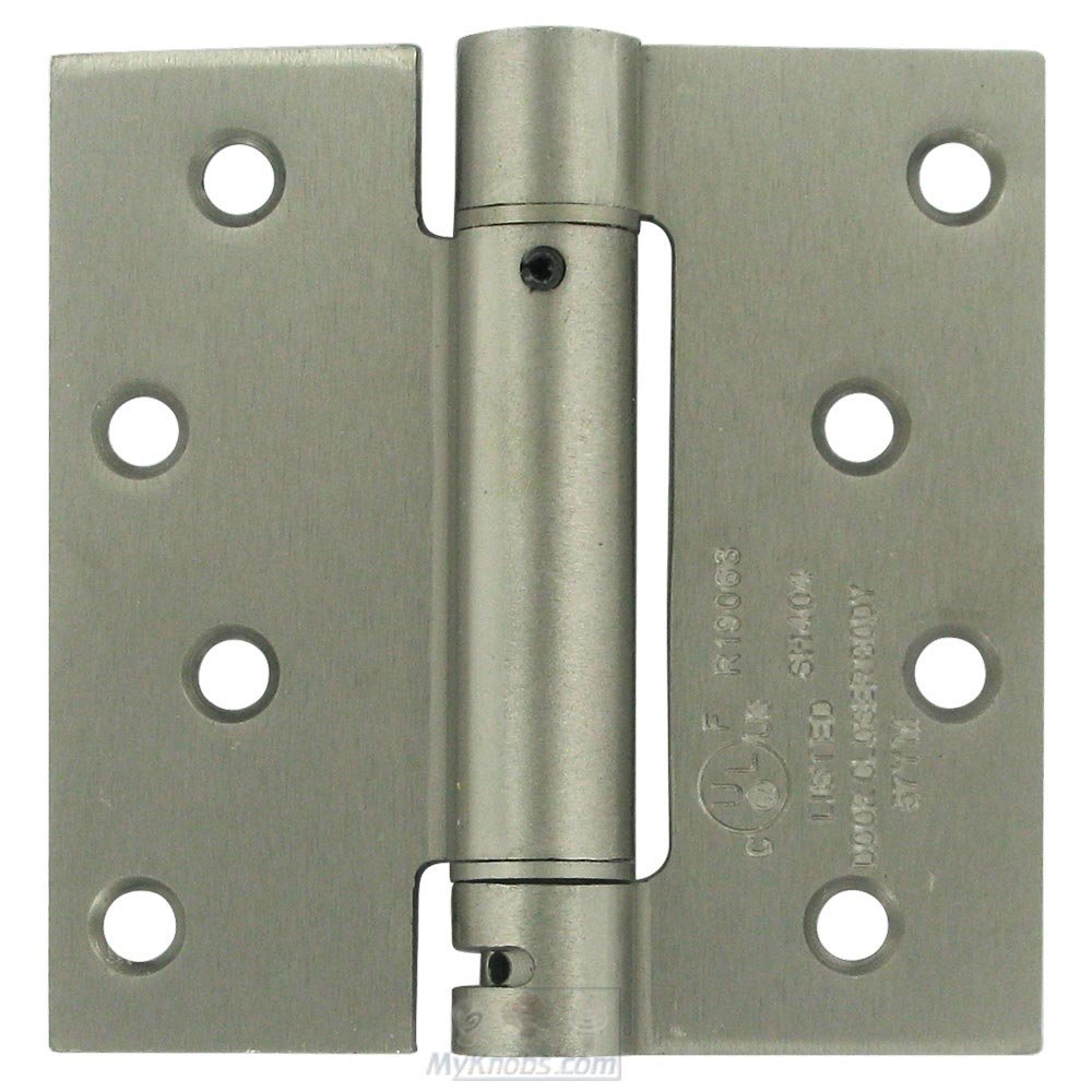 4" x 4" Standard Square Spring Door Hinge (Sold Individually) in Brushed Nickel