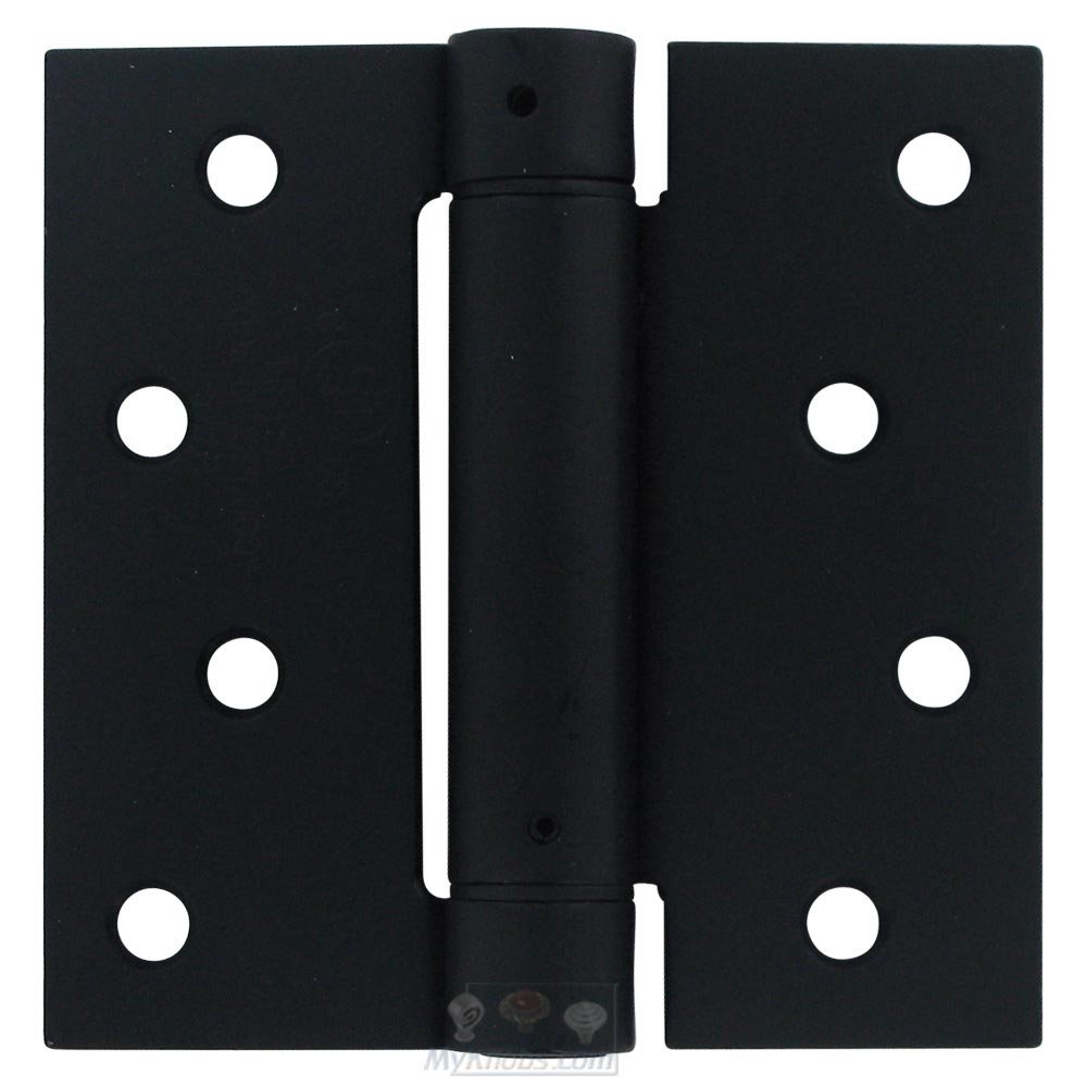 4" x 4" Standard Square Spring Door Hinge (Sold Individually) in Paint Black