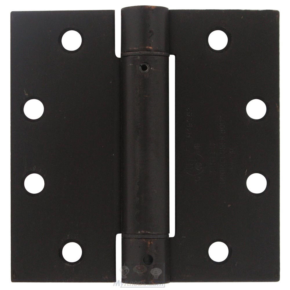 4 1/2" x 4 1/2" Standard Square Spring Door Hinge (Sold Individually) in Oil Rubbed Bronze