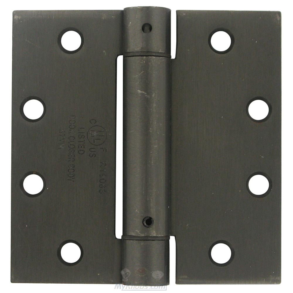 4 1/2" x 4 1/2" Standard Square Spring Door Hinge (Sold Individually) in Antique Nickel