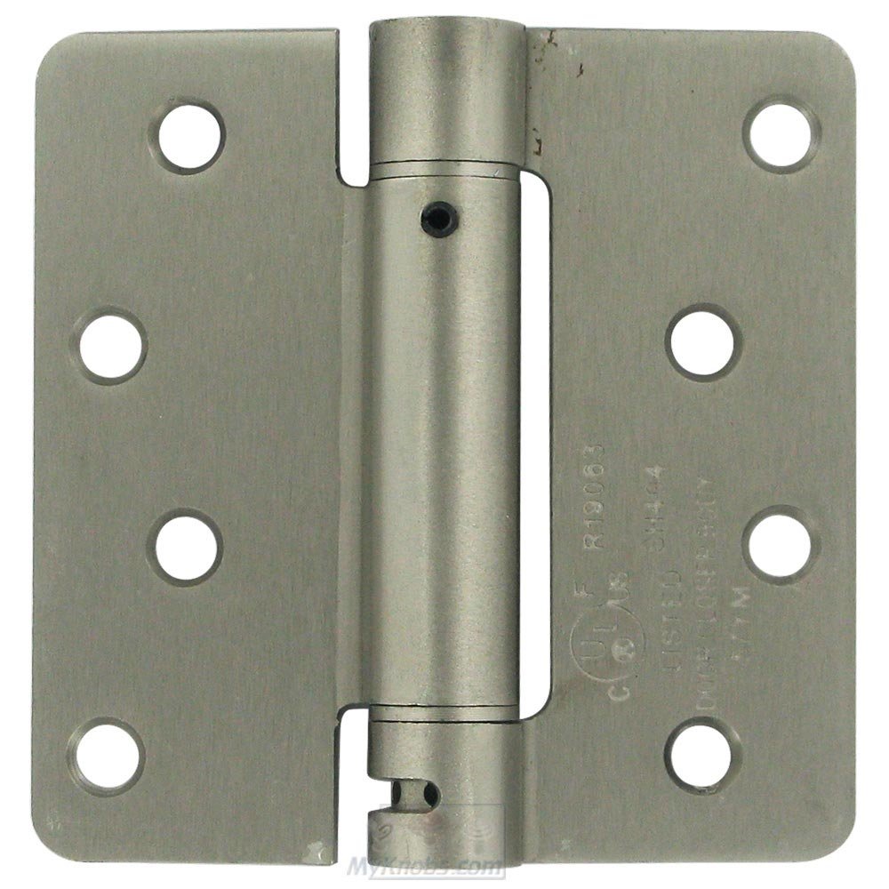 4" x 4" 1/4" Radius Spring Door Hinge (Sold Individually) in Brushed Nickel