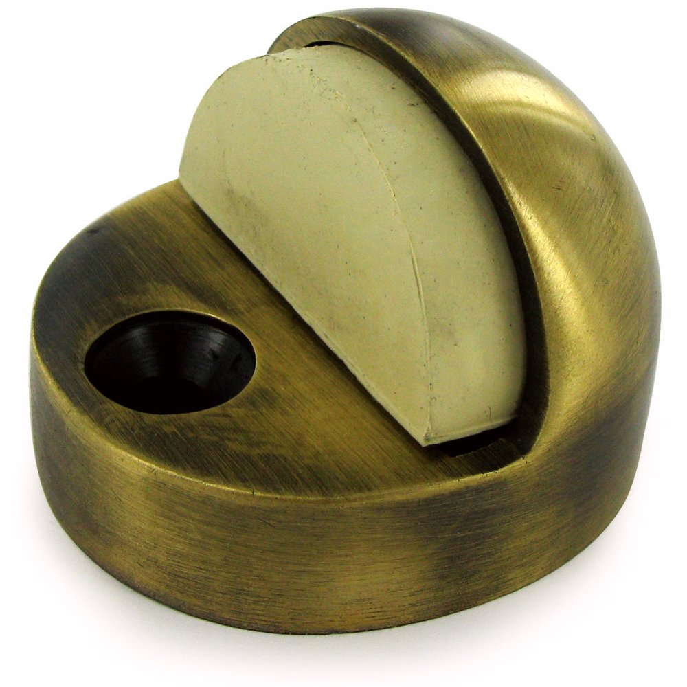 Solid Brass High Profile Dome Stop in Antique Brass