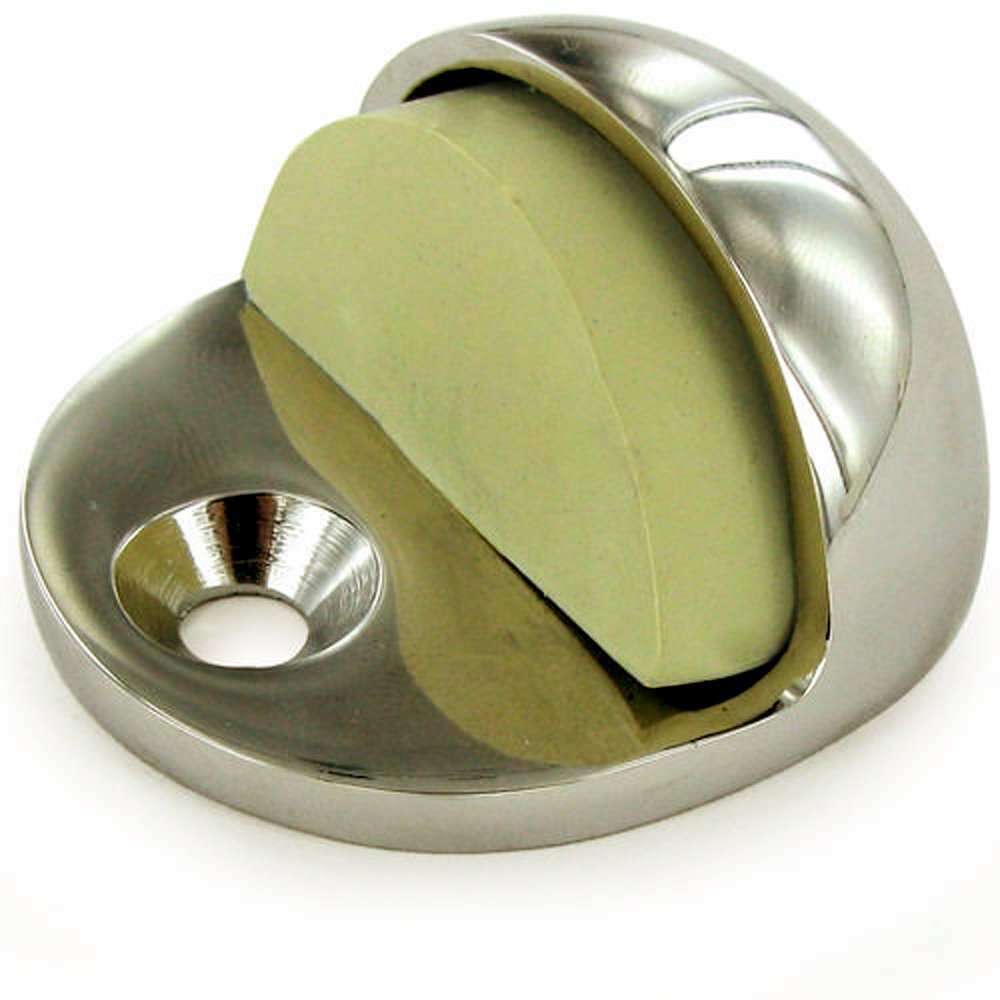 Solid Brass Low Profile Dome Stop in Polished Nickel