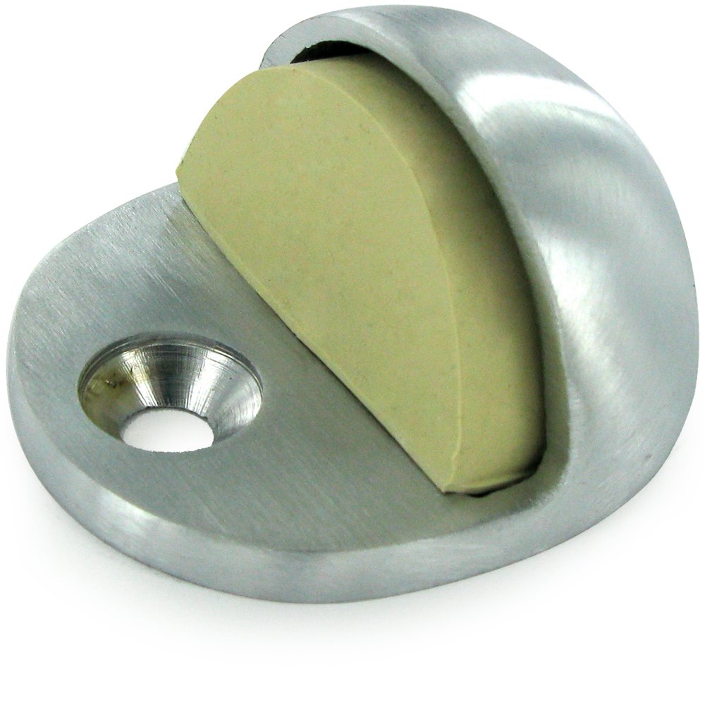 Solid Brass Low Profile Dome Stop in Brushed Chrome