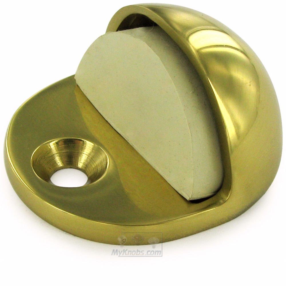 Solid Brass Low Profile Dome Stop in Polished Brass
