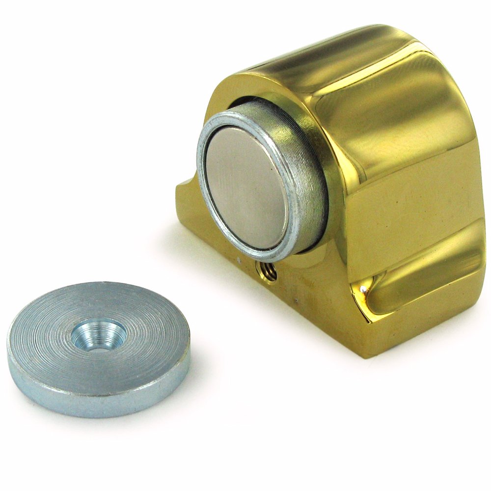 Solid Brass Magnetic Dome Stop in PVD Brass