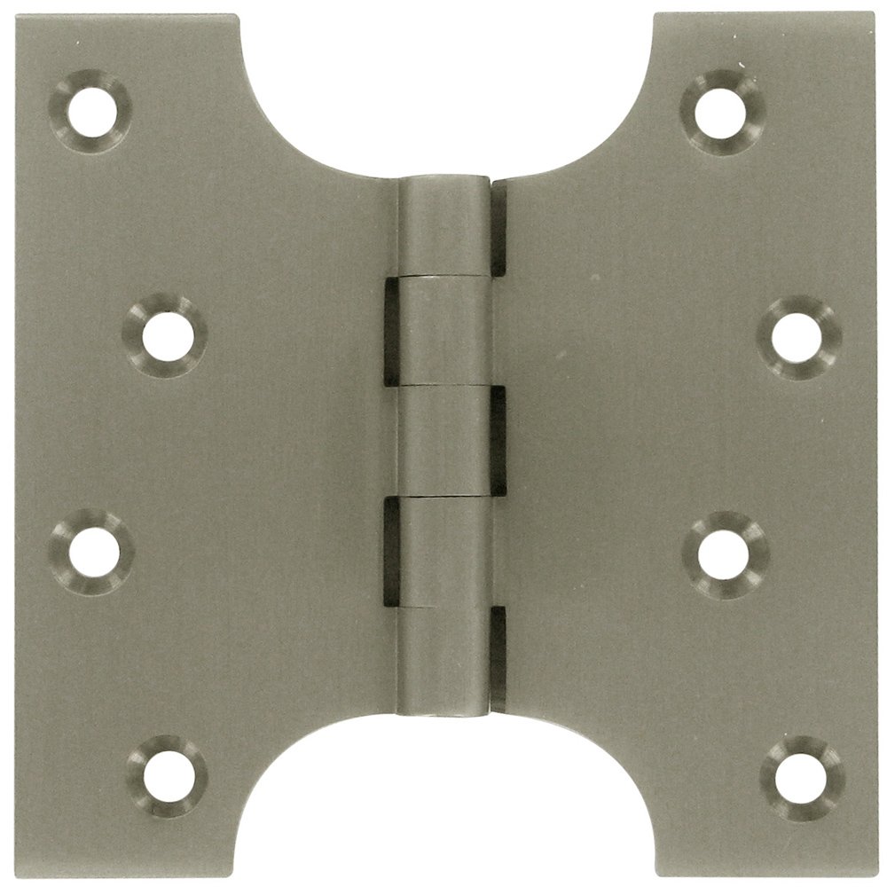 Solid Brass 4" x 4" Parliament Door Hinge (Sold as a Pair) in Brushed Nickel