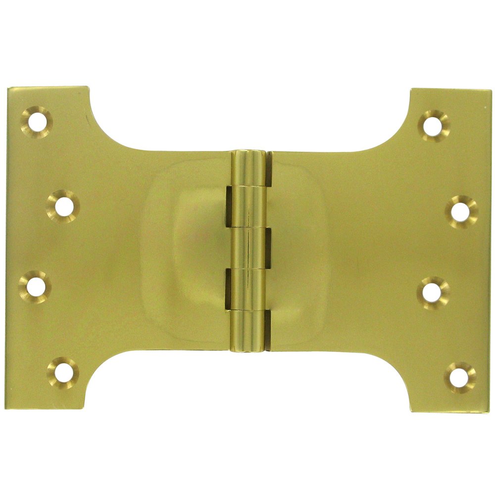 Solid Brass 4" x 6" Parliament Door Hinge (Sold as a Pair) in Polished Brass