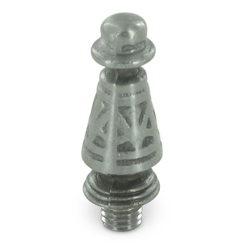 Solid Brass Ornate Tip Door Hinge Finial (Sold Individually) in Brushed Chrome