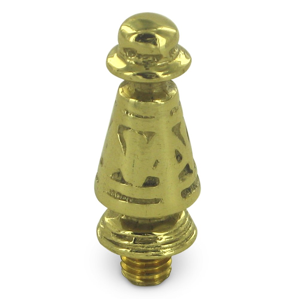 Solid Brass Ornate Tip Door Hinge Finial (Sold Individually) in Polished Brass