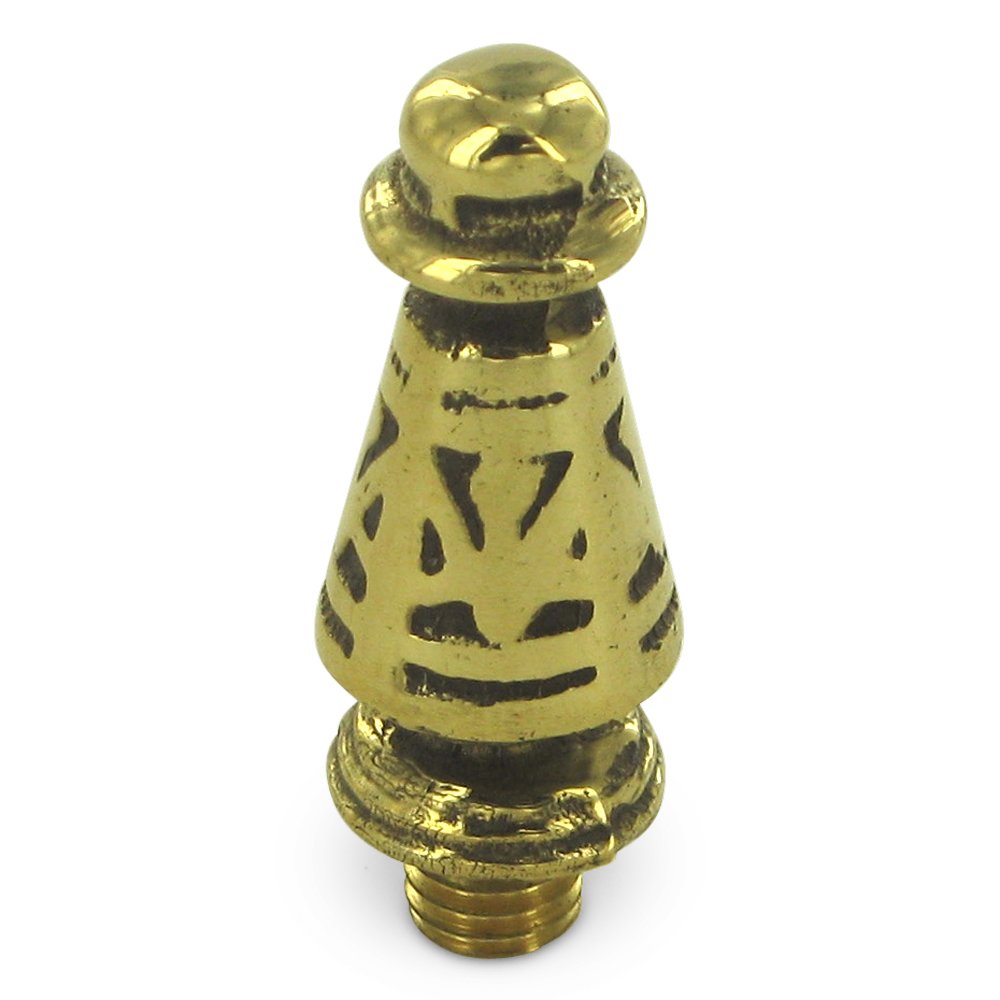 Solid Brass Ornate Tip Door Hinge Finial (Sold Individually) in Polished Brass Unlacquered
