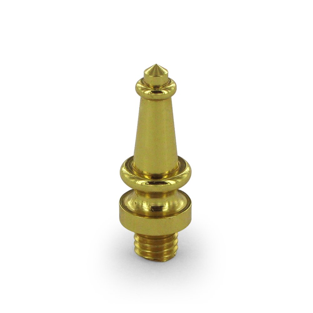 Solid Brass Steeple Tip Door Hinge Finial (Sold Individually) in Polished Brass