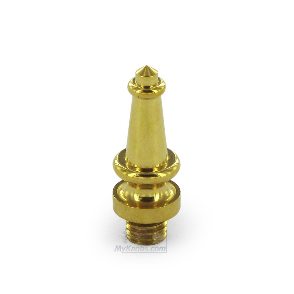 Solid Brass Steeple Tip Door Hinge Finial (Sold Individually) in Polished Brass Unlacquered