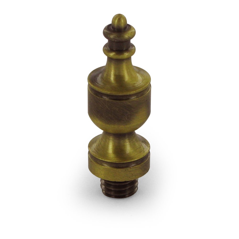 Solid Brass Urn Tip Door Hinge Finial (Sold Individually) in Antique Brass