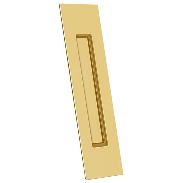 Solid Brass Rectangular Flush Pull in PVD Polished Brass
