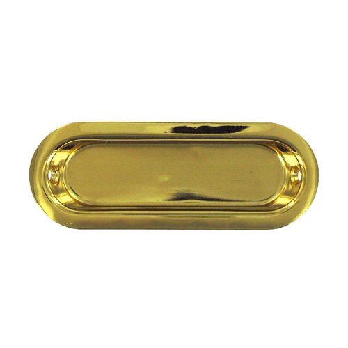 Solid Brass 3 1/2" x 1 1/4" Oblong Flush Pull in PVD Brass