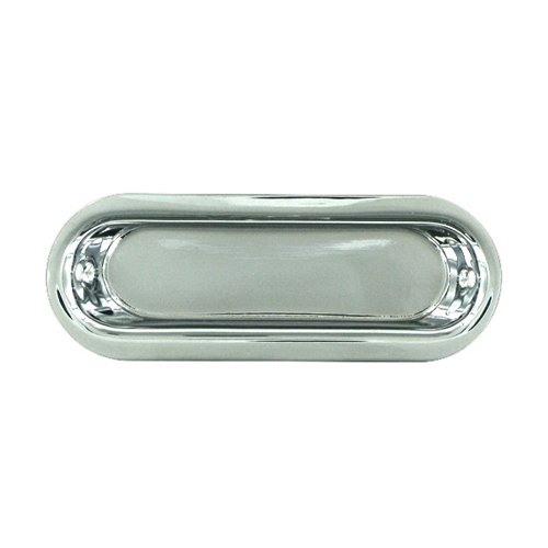 Solid Brass 3 1/2" x 1 1/4" Oblong Flush Pull in Polished Chrome