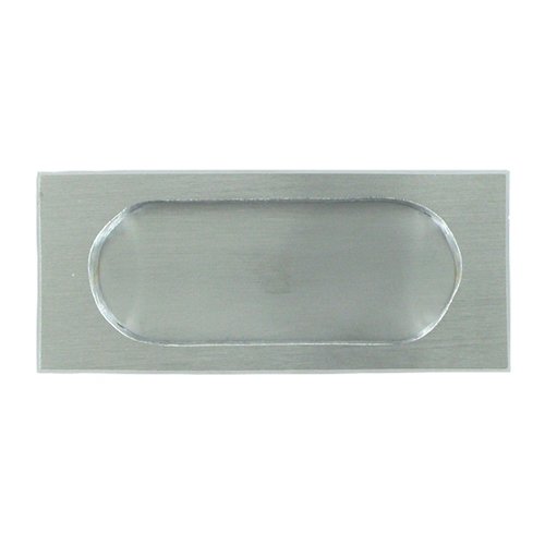Solid Brass Large 4" x 1 3/4" Flush Pull in Brushed Chrome