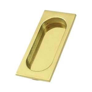Solid Brass Large Flush Pull in Unlacquered Brass