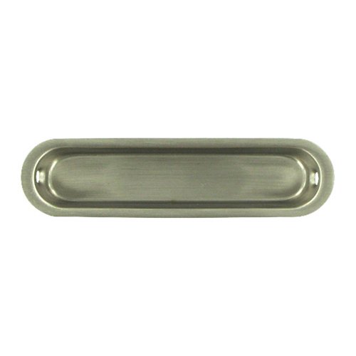 Solid Brass 4" x 1" Flush Pull in Brushed Nickel