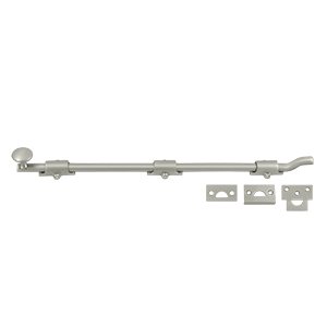 Heavy Duty 18" Surface Bolt with Off-set in Brushed Nickel