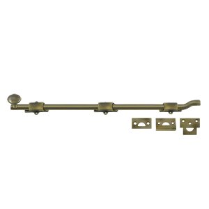Heavy Duty 18" Surface Bolt with Off-set in Antique Brass