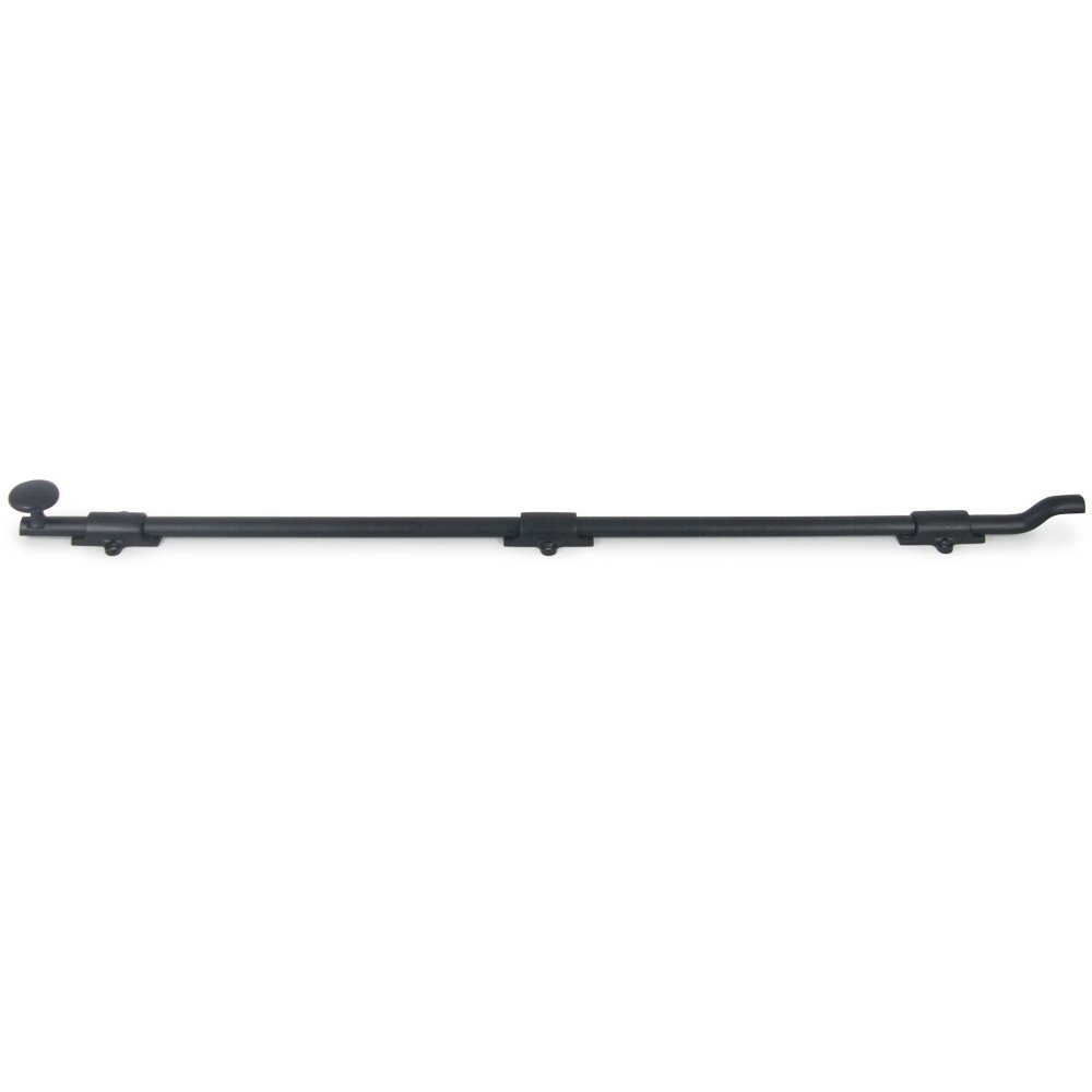 Solid Brass 26" Heavy Duty Surface Bolt with Off Set in Paint Black