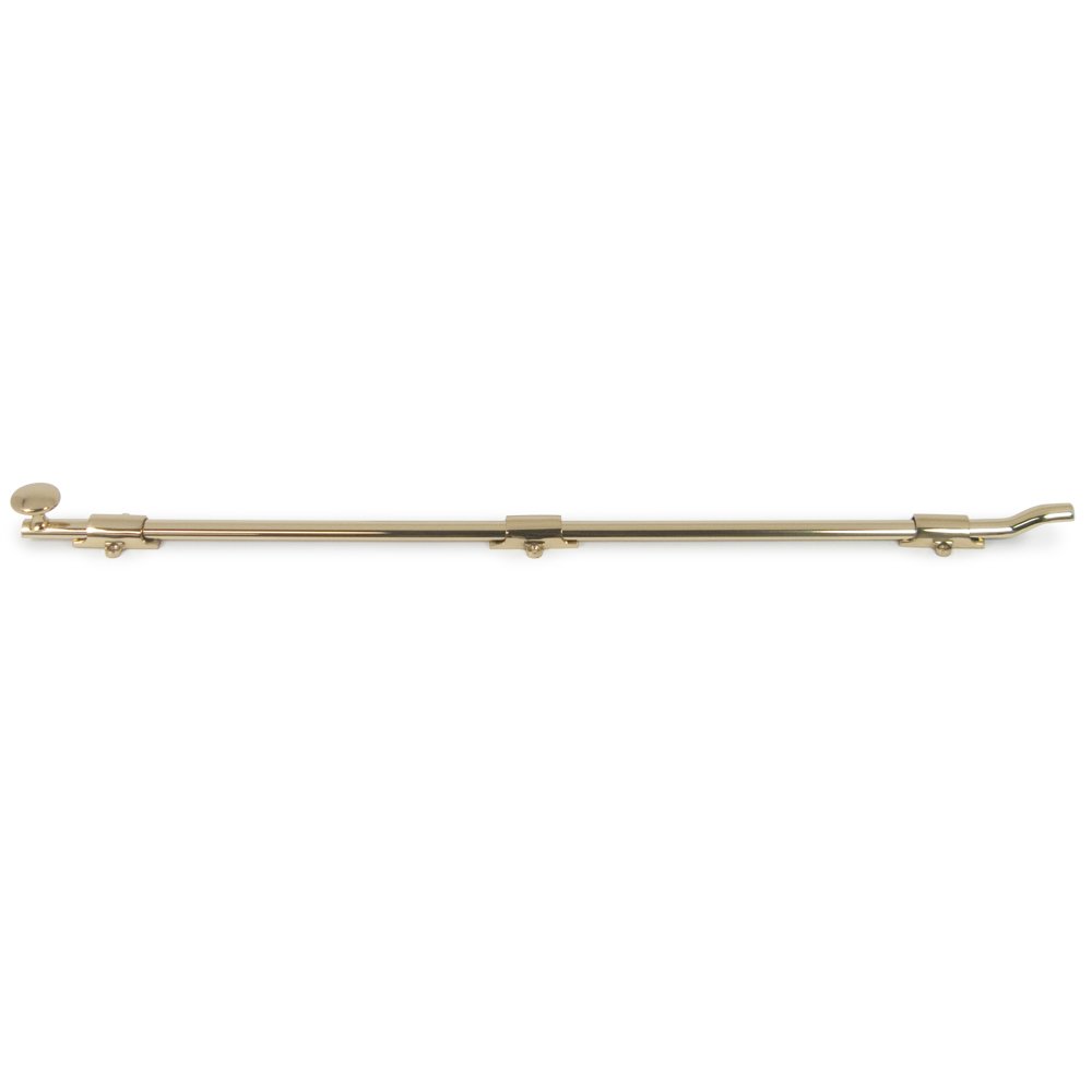Solid Brass 26" Heavy Duty Surface Bolt with Off Set in Polished Brass
