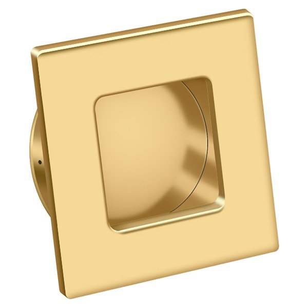 Solid Brass Square Flush Pull in PVD Polished Brass