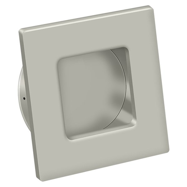 Solid Brass Square Flush Pull in Brushed Nickel