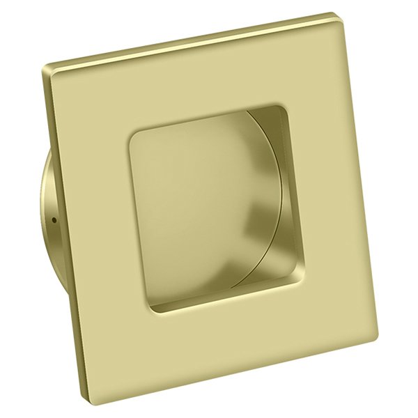 Solid Brass Square Flush Pull in Unlacquered Brass