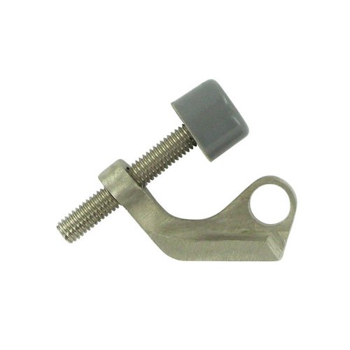 Solid Brass Hinge Mounted Hinge Pin Stop for Brass Hinges in Brushed Nickel