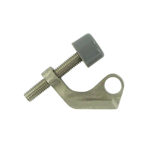 Solid Brass Hinge Mounted Hinge Pin Stop for Steel Hinges in Brushed Nickel