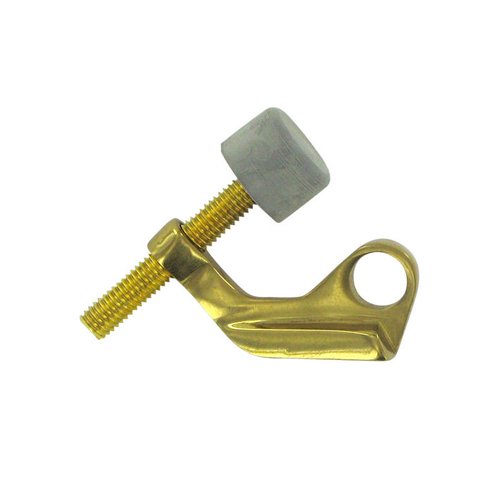 Solid Brass Hinge Mounted Hinge Pin Stop for Steel Hinges in Polished Brass
