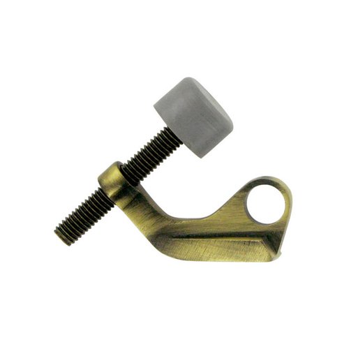 Solid Brass Hinge Mounted Hinge Pin Stop for Steel Hinges in Antique Brass