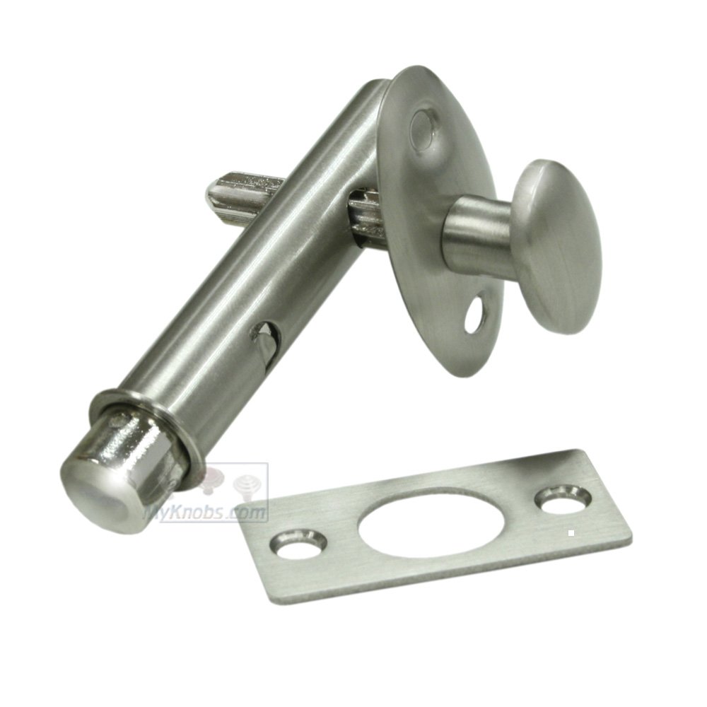 Solid Brass Mortise Bolt in Brushed Nickel