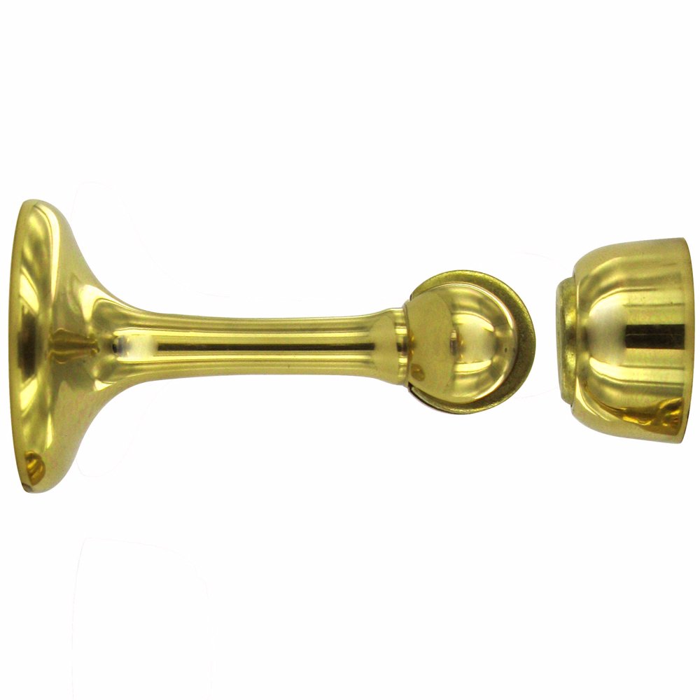 Solid Brass 3" Magnetic Door Holder in Polished Brass
