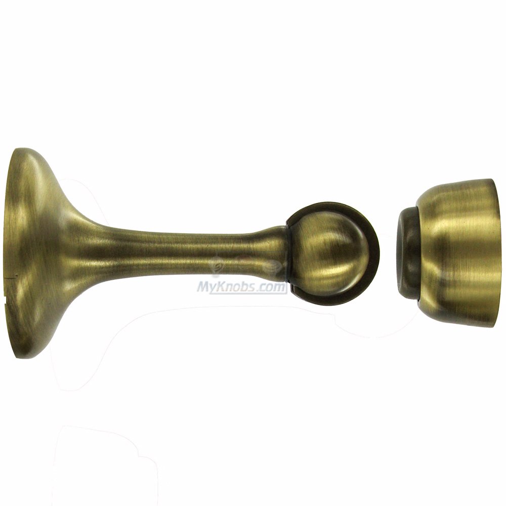 Solid Brass 3" Magnetic Door Holder in Antique Brass