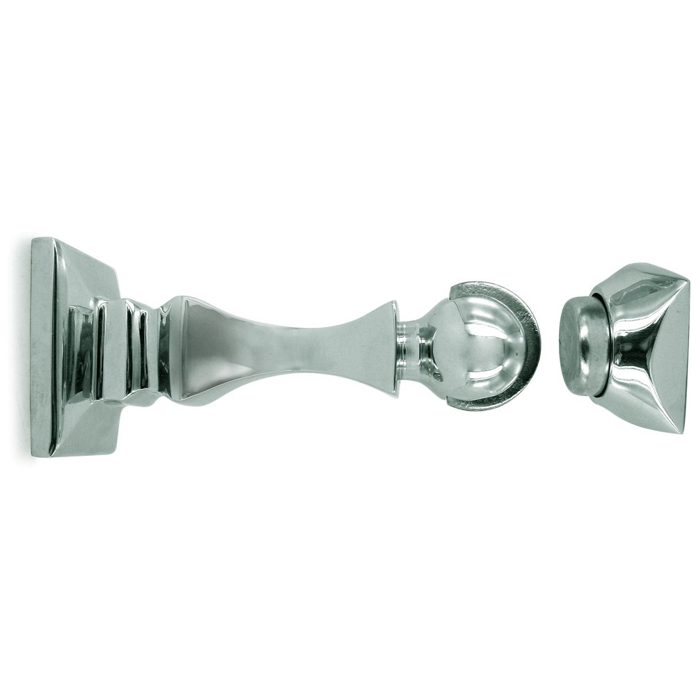 Solid Brass 3 1/2" Magnetic Door Holder in Polished Chrome
