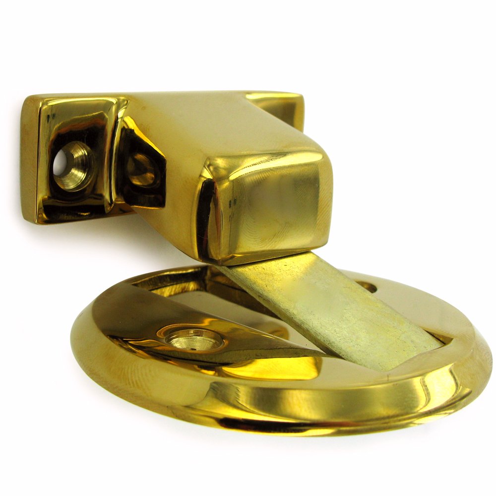 Solid Brass 2 1/2" Diameter Flush Magnetic Door Holder in PVD Brass