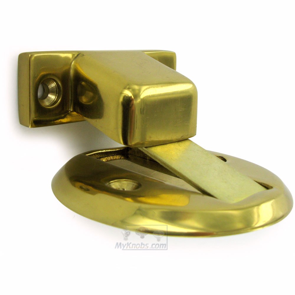 Solid Brass 2 1/2" Diameter Flush Magnetic Door Holder in Polished Brass