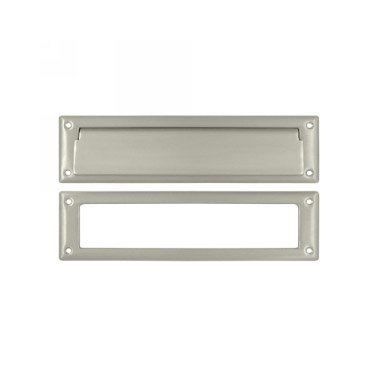 Solid Brass Mail Slot in Brushed Nickel