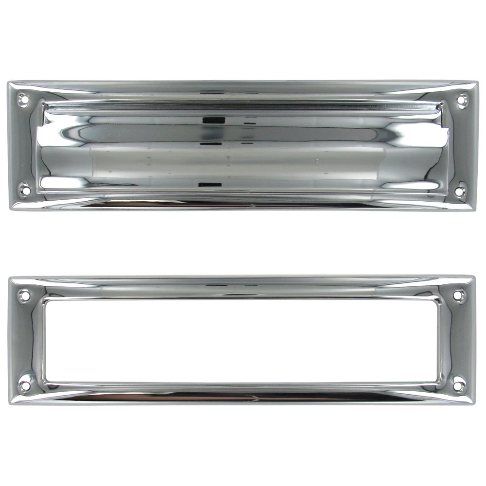 Solid Brass Mail Slot in Polished Chrome