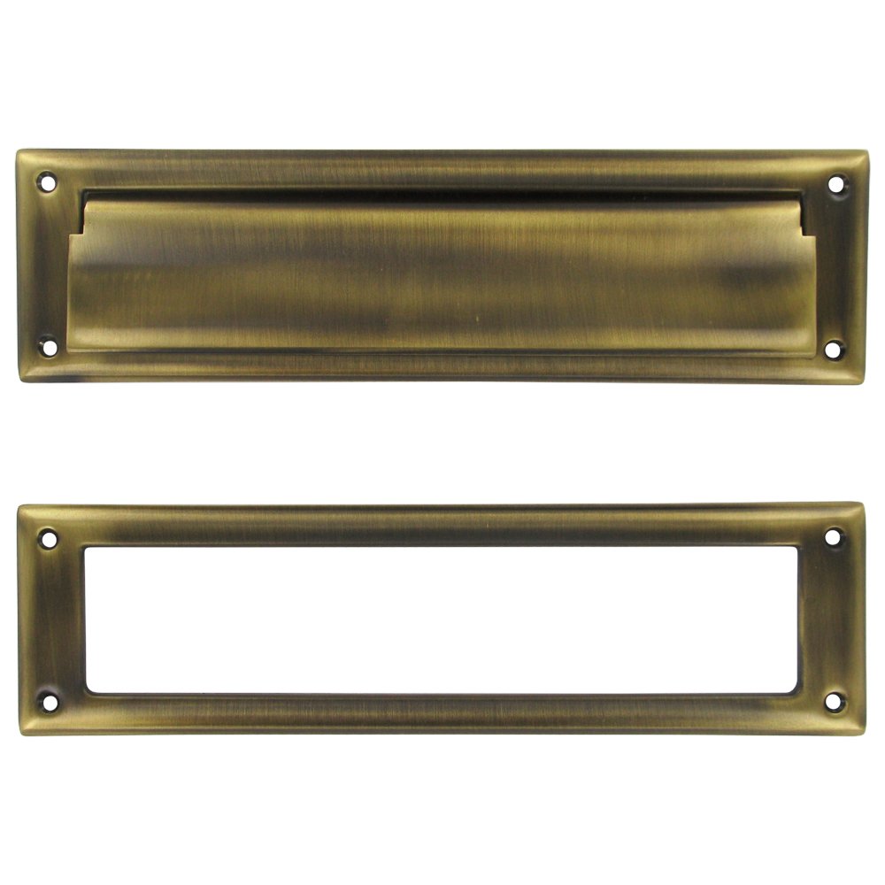Solid Brass Mail Slot in Antique Brass
