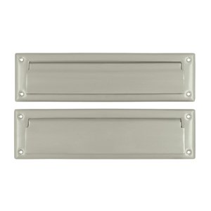 Mail Slot 13 1/8" with Interior Flap in Brushed Nickel