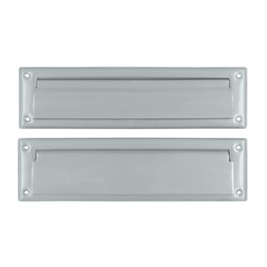 Mail Slot 13 1/8" with Interior Flap in Brushed Chrome